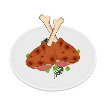 Chicken drumsticks or chicken lollipop vector illustration logo