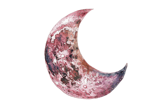 AI generated Watercolor Crescent Moon Painting png