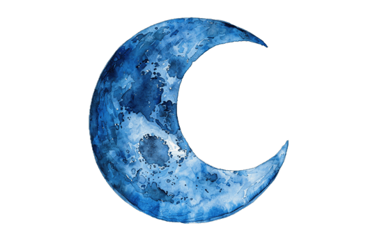 AI generated Watercolor Crescent Moon Painting png