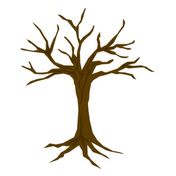 snowy deat tree at afternoon winter illustration png