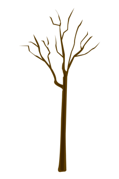 snowy deat tree at afternoon winter illustration png