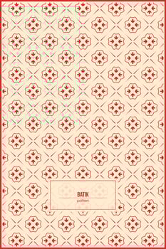 beautiful classic batik pattern with dominant red color vector