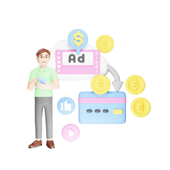 Cloud Ads 3D Character Illustration for Business Promotion png