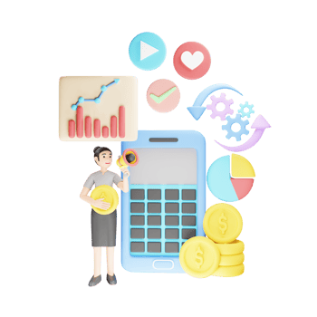 Financial Management - 3D Character Illustration for Business Finance png