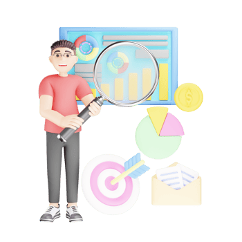 Market Research - 3D Character Illustration for Strategic Business png