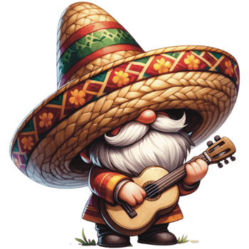 AI generated Cinco de mayo gnome, Mexican gnome, watercolor Cinco de mayo png