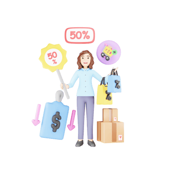 Sale Offer - 3D Character Illustration png