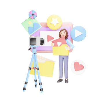 Video Content - 3D Character Illustration for Digital Media png