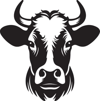 Cow face vector illustration, Vector of a Bull face design on white background