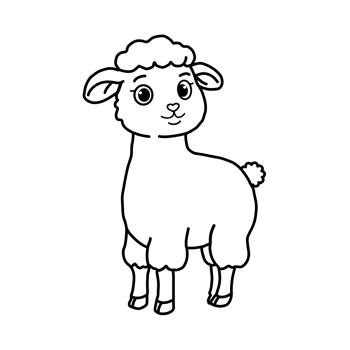 Sheep outline for coloring pages or coloring book. png