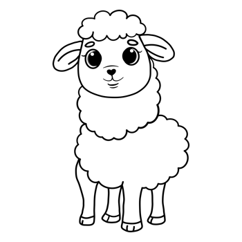 Sheep outline for coloring pages or coloring book. png