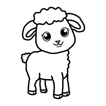 Sheep outline for coloring pages or coloring book. png