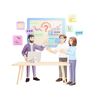 Business Team Analytics - 3D Character Illustration png