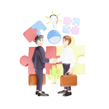 Collaboration in Business - 3D Character Illustration png