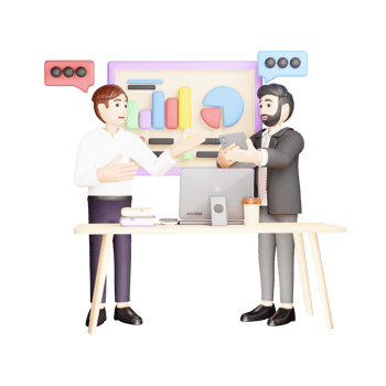 Project Discussion in Business - 3D Character Illustration png