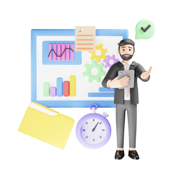 Project Management in Business - 3D Character Illustration png