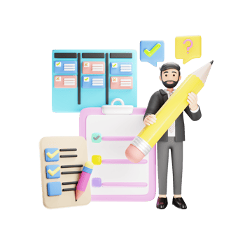 Task Management in Business - 3D Character Illustration png