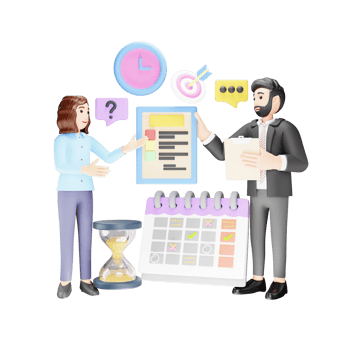 Work Plan - 3D Character Illustration for Business Planning png
