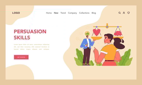 Persuasion skills concept. Flat vector illustration