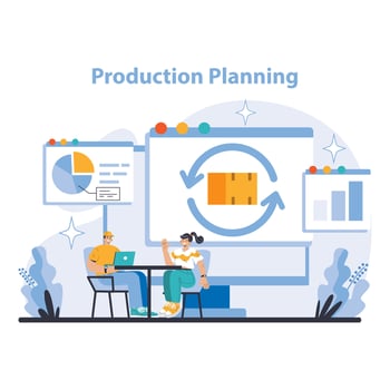Production and Quality concept. Flat vector illustration.