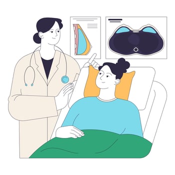Gender transition. Gender-affirming breast augmentation. Trans woman vector