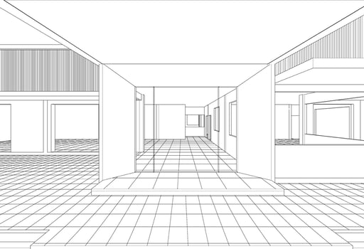 3D illustration of interior project vector