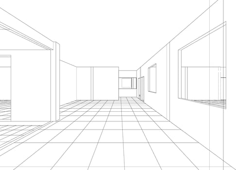3D illustration of interior project vector