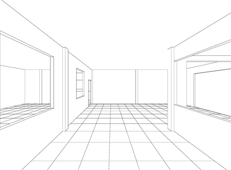 3D illustration of interior project vector