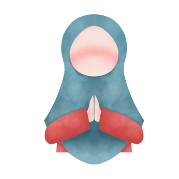 Muslimah greeting illustration png