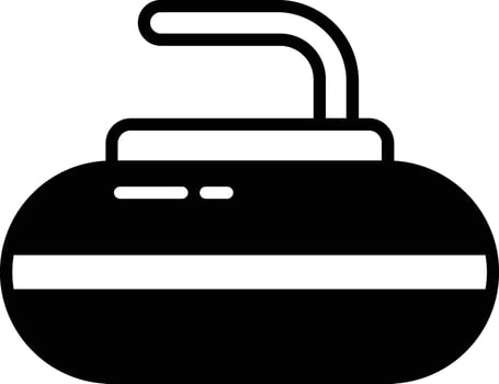 Curling game glyph and line vector illustration