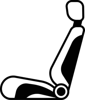 Car seat glyph and line vector illustration