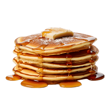AI generated Stack of pancakes with maple syrup on transparent background png