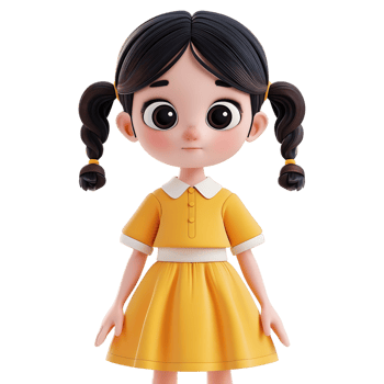 AI generated 3D Rendering of a Toddler Girl Standing and Smiling on Transparent Background - Ai Generated png