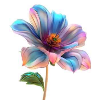 AI generated 3D Rendering of a Colorful Beautiful Flower on Transparent Background - Ai Generated png