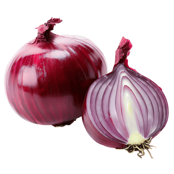 AI generated Red onion PNG. Onion slices isolated. Red onion top view PNG. Onion vegetable flat lay PNG. Organic vegetable png