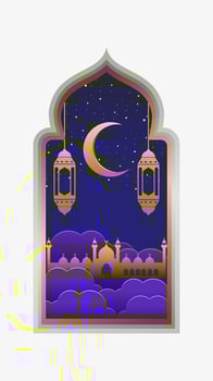 Islamic vertical background with ornament vector