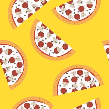Delicous paparoni pizza seamless pattern, good for food wrapping or wallpaper vector