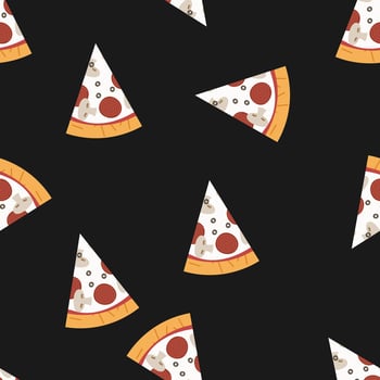 Delicous paparoni pizza seamless pattern, good for food wrapping or wallpaper vector