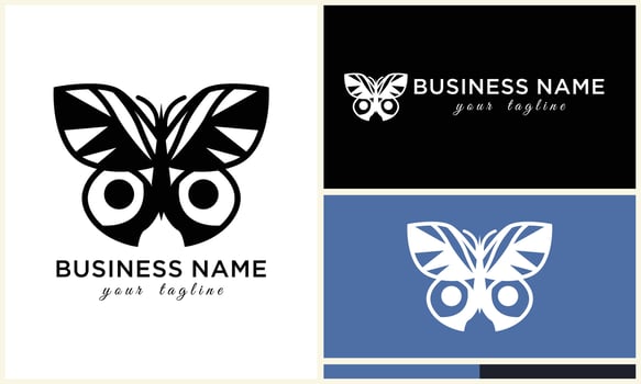 hand drawn butterfly logo template vector