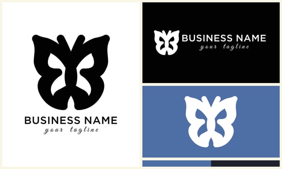 hand drawn butterfly logo template vector