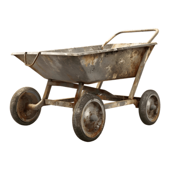 AI generated 3D Rendering of a Wheelbarrow on Transparent Background - Ai Generated png