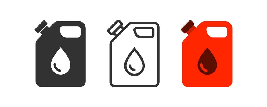 Oil canister icon. Diesel fuel symbol. Oil in jerrycan for car. Liquid for motor. vector