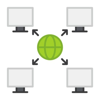 A flat design, icon of global connection vector