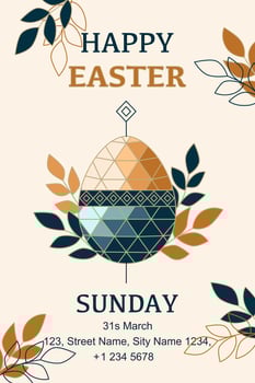 Easter poster and banner template. Greetings and presents for Easter Day. Easter egg. vector