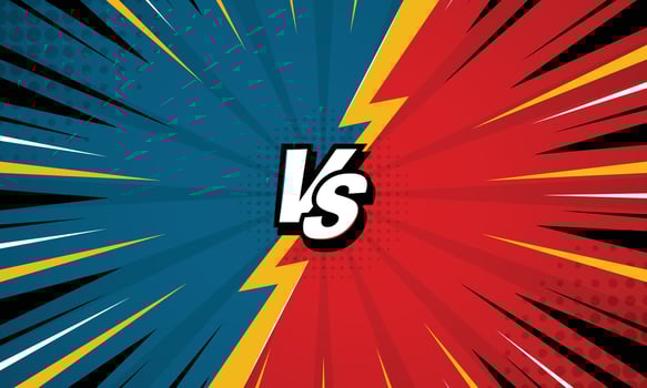 Comic fighting cartoon background. Versus background. Vector illustration