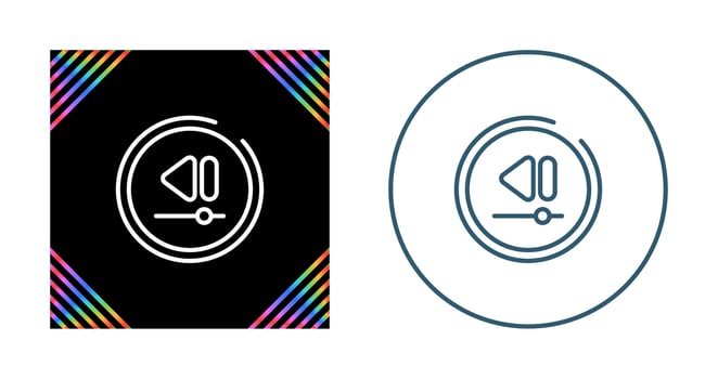 Video Rewind Button Vector Icon