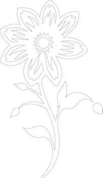 AI generated flower  outline silhouette vector