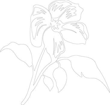 AI generated trillium  outline silhouette vector