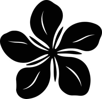AI generated plumeria  black silhouette vector