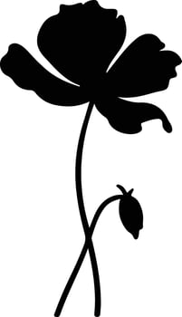 AI generated buttercup  black silhouette vector